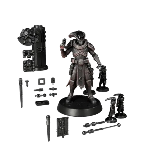 Fantasy Alien Trooper modular kit 3D model preview showing silhouette, top-down kitbash view, pose and resin detail