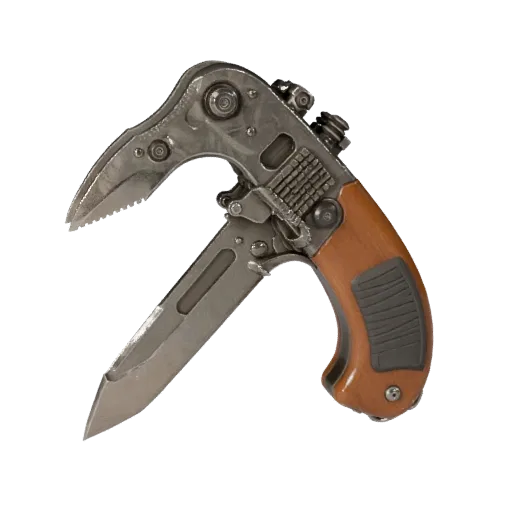 Modelo 3D de alta poligonagem de Faca Utilitária Vintage, render de estúdio em close-up, mostrando metal pintado, zonas de ad