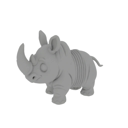 Süßes Cartoon Nashorn 3D Modell
