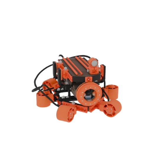 Orange and Black Robotic Rover with Large Wheels