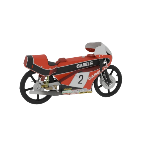 Red Garelli Racing Motorcycle 3D Model