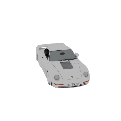 Weißer Porsche 959 3D-Modell