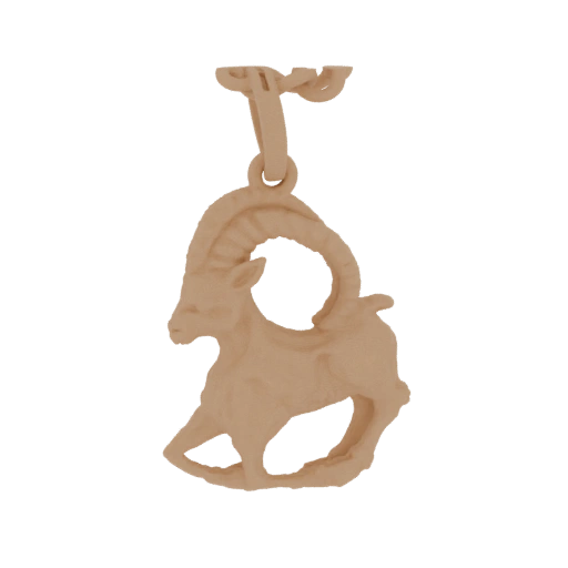 Capricorn Zodiac Pendant 3D Model