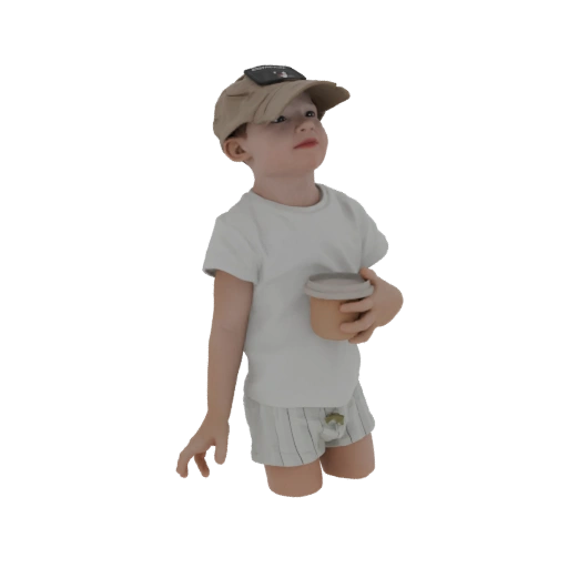 Boy with Baseball Cap and Cup