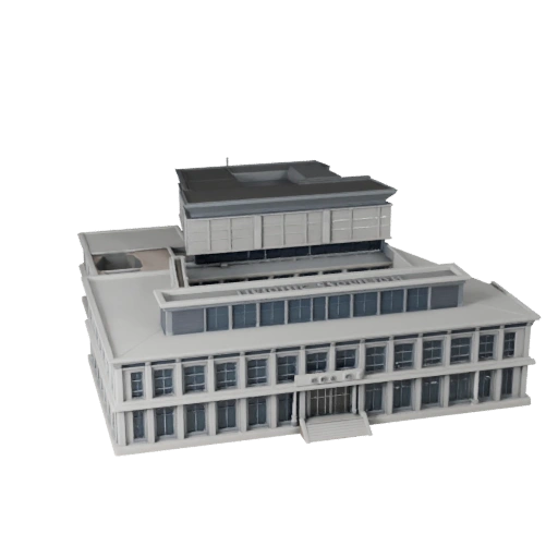 Padiglione Pubblico Low Poly 3D Model per Asset di Gioco in Tempo Reale