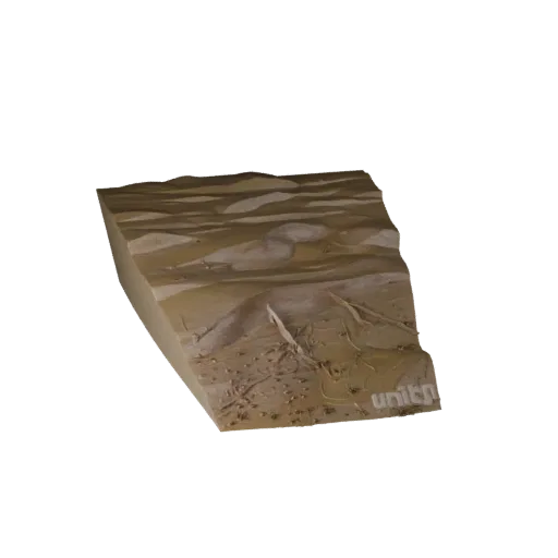 Dry Steppe Biome Unity 3D model, isometric viewport view, showing terrain layers, dune ridges.