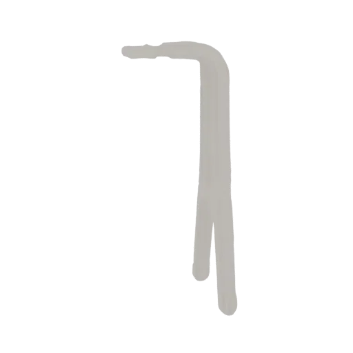 3D model of a modern street lamp post with a single curved arm, rendered in a neutral gray.