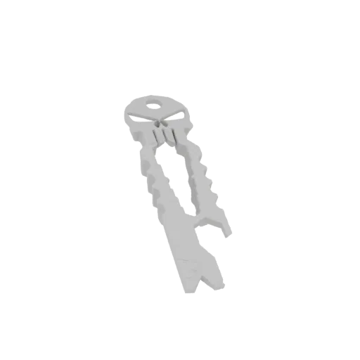 3D model render of a pair of tongs with the Punisher skull integrated into the handle design, set against a black background.