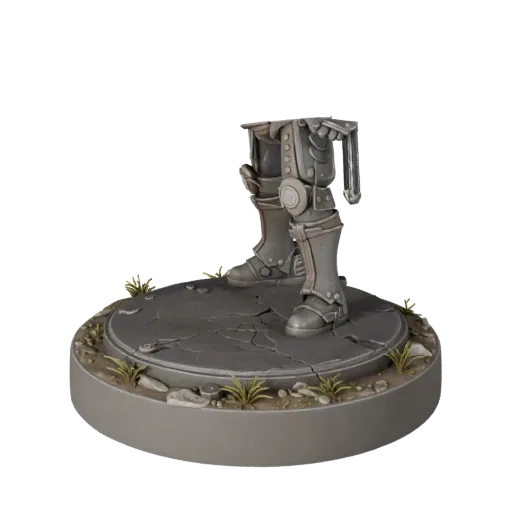 Industrial Oval Base collectible 3D model preview showing rim shape, studio close-up view, height and ground texture