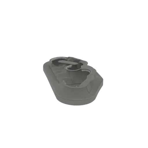 A 3D render of a gray double heart cookie cutter on a black background.