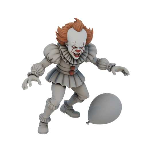 Creepy Clown with Balloon 3D Model