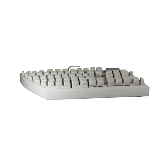 Corporate Keyboard Realistic 3D model, three-quarter studio render, showing plastic, desk-scale silhouettes.
