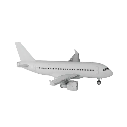 Modelo STL de Jato de Passageiros para Impressão, vista isométrica de exibição, ativo de veículo pronto para impressão com eq