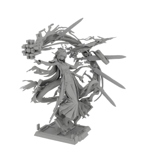 Mystic Warrior with Floating Blades 3D Model
