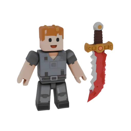 3D Model Roblox Noob Character with Sword