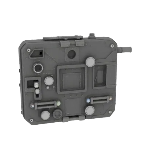 Industrial Pressure Plate Printable 3D model, isometric STL render, showing metal hinges, clear interaction affordances.