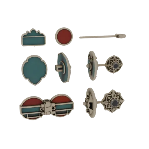 Vintage Decorative Pin print ready 3D model, perspective studio render, showing brooch form, surface, and scale cues.