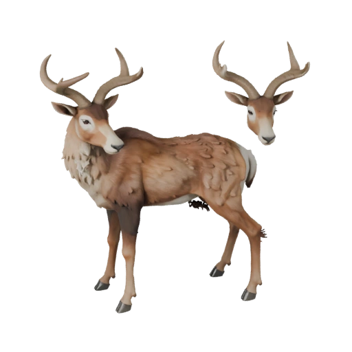 Modèle 3D d'antilope low poly - Asset Unity avec FBX | PBR