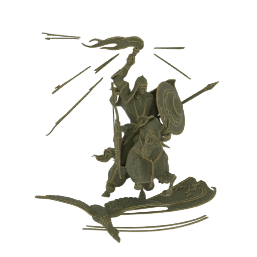 Warrior with Torch on Horseback