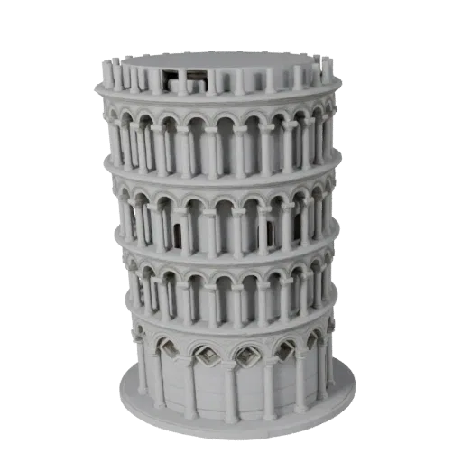Leaning Tower of Pisa Blender-ready 3D model, Blender studio render view, showing landmark structure materials and architectu