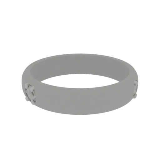 Diamond Solitaire Wedding Band 3D model, three-quarter studio product render, diamond setting.