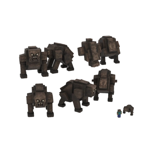 Bestia Gólem de Piedra 3D