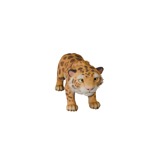 Modelo 3D Jaguar Caricatura - Asset Estilizado para Animación | PBR