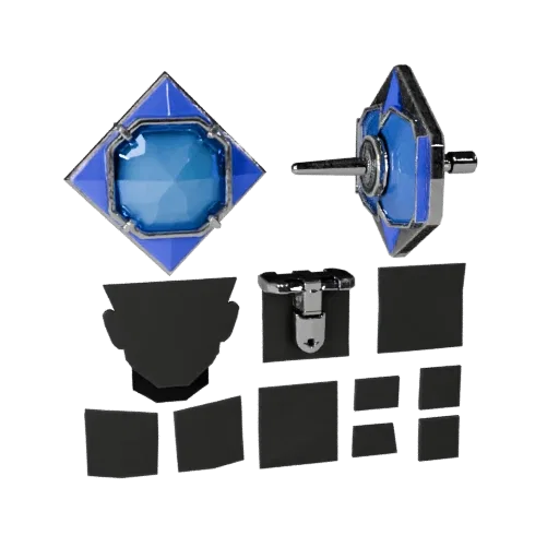 Square Shirt Stud game ready 3D model, front view studio render, highlighting cufflink seams, edges, and finish layers.