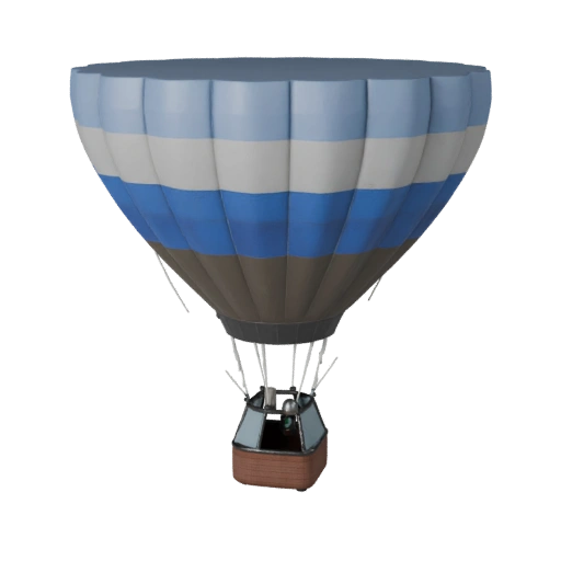 Montgolfière Haute Poly 3D Model pour Rendu Studio