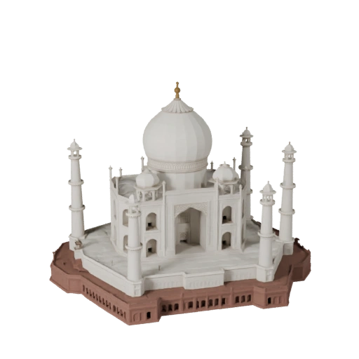 Modelo 3D Low Poly Taj Mahal para Jogos em Tempo Real e VR