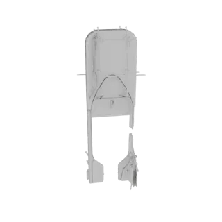 3D-Render eines futuristischen Sci-Fi Fahrzeug-Chassis mit komplexen mechanischen Details und einem schlanken, fortschrittlic