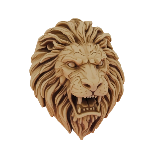 Fierce Lion Head Sculpture
