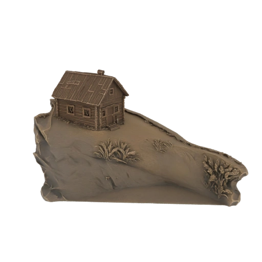 Rustic Cabin on Rocky Outcrop