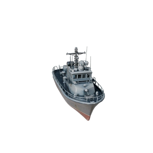 Высокополигональный винтажный патрульный катер 3D модель для студийных рендеров