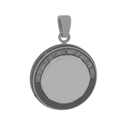 Gemstone Medallion print ready 3D model, front-three-quarter studio render, highlighting pendant form and finish detail.