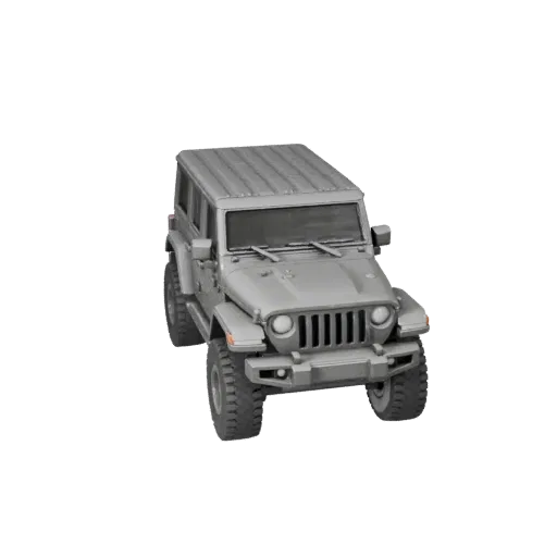 Modelo STL Imprimible de SUV Estilo Jeep, vista isométrica de exhibición, activo de vehículo listo para imprimir con altura d