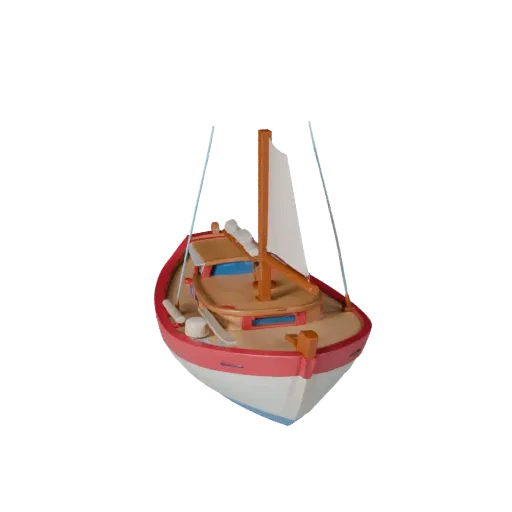 Cartoon Sailboat 3D Model for Stylized Games PBR Asset