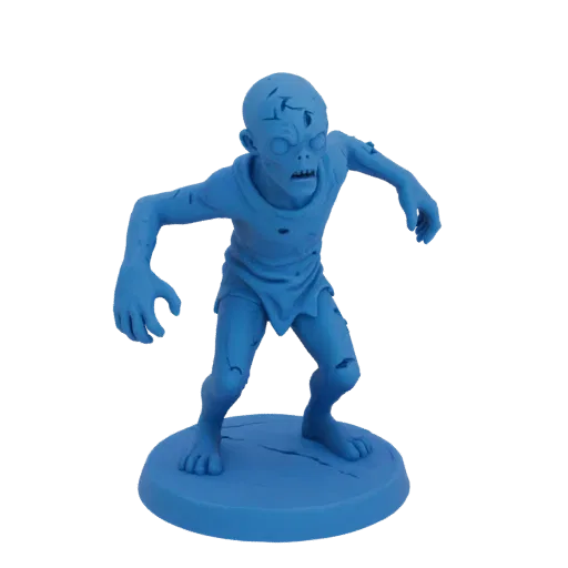 Fantasy Zombie Enemy Rush Miniature STL, Drei-Viertel-Tabletop-Rendering, Resin-druckbare Feind-Miniatur mit kobaltseidenen O