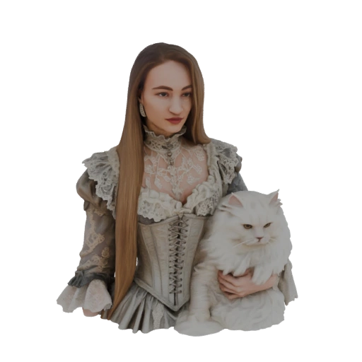 Victorian Lady with Cat 3D Model