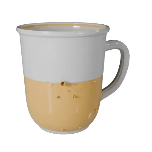 Sparkling Tea Mug Printable 3D model, isometric STL render, showing glass, container shape.