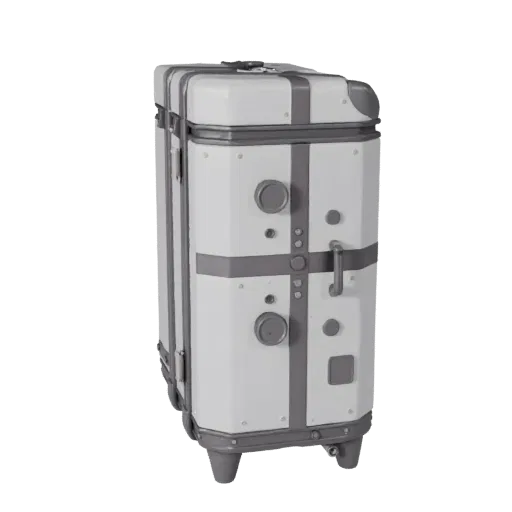 Modern Switch Box 3D model, three-quarter front view, Unreal Engine viewport, showing metal hinges, form detail.