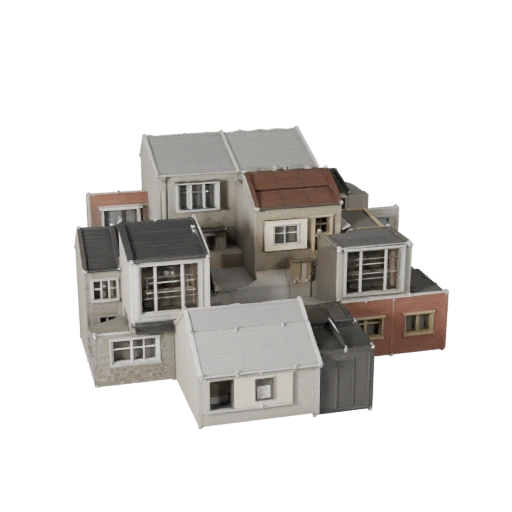 Kit Modulare Suburbano Modello 3D - Asset Realistico per Archviz