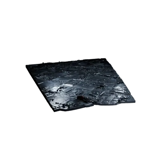 Alien Crystal Plain Tile Realistic 3D model, three-quarter environment render, showing layered soil, raised bases.