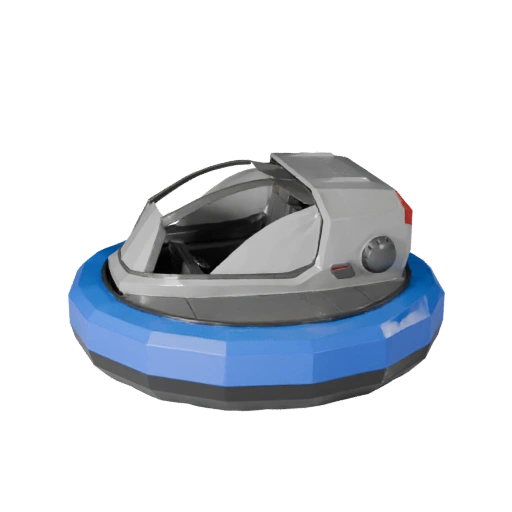 Modelo 3D de Aerodeslizador Baixo Poli para Unity & Unreal PBR Asset