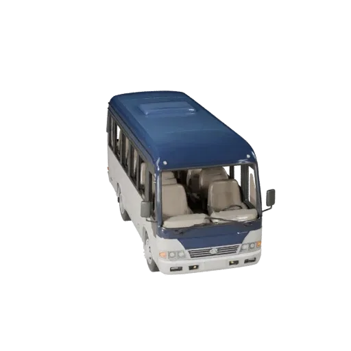 Modèle 3D Minibus, vue de jeu en trois quarts, actif de véhicule prêt pour Unity avec masse de véhicule fonctionnel, espaceme