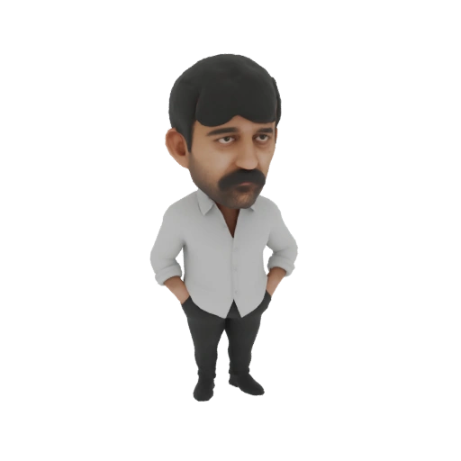 Man with Mustache in Shirt