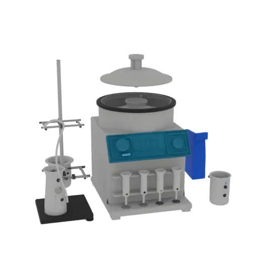 Chemistry Centrifuge Printable 3D model, isometric STL render, showing glass, recognizable lab forms.