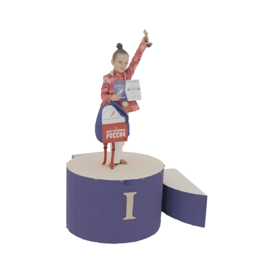 Young Champion on Podium 3D Model