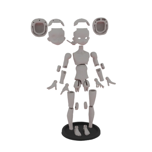 Disassembled Humanoid Mannequin 3D Model