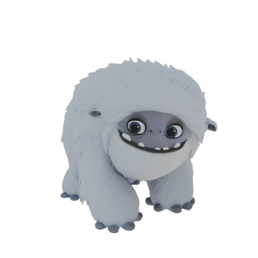 Cute Fluffy Yeti 3D Model